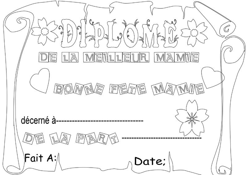 Activite Diplome Bonne F Te Mamie